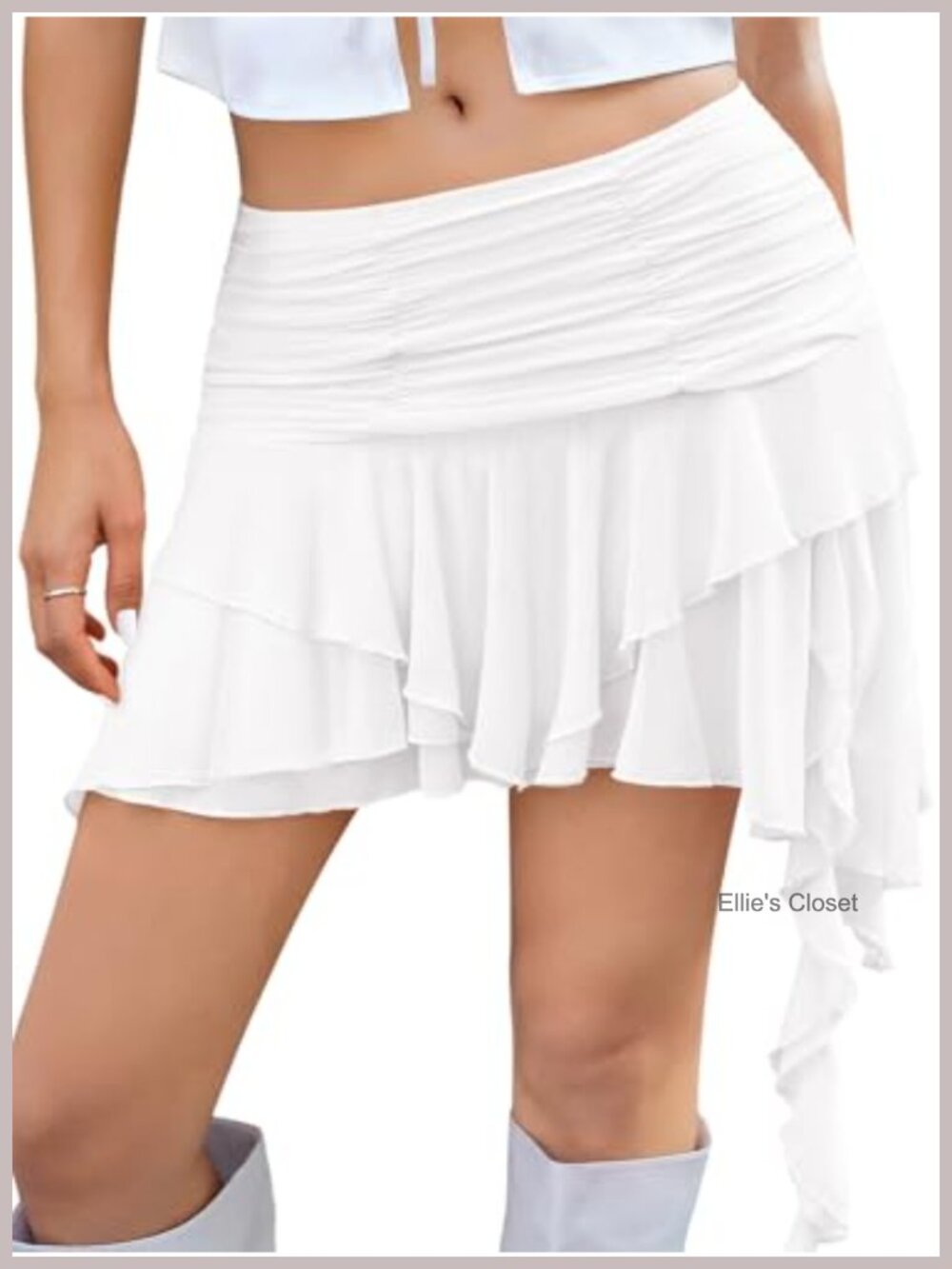 Mesh Ruffled Asymmetrical Mini Skirt Y2K Low Rise A-Line